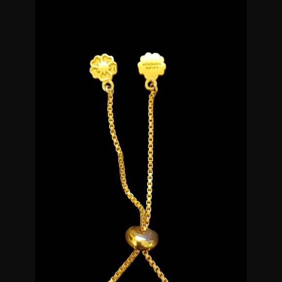 Azuni London 22k Gold Plated Semi Precious Stone Size 6.5" Adjustable Bracelet - Picture 6 of 6